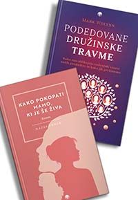 naslovnici knjig Kako pokopati mamo, ki je &scaron;e živa in Podedovane družinske travme komplet za prekinitev medgeneracijskih vzorcev