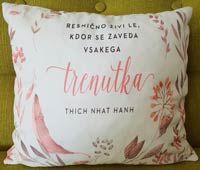 Okrasna blazina - Resnično živi le, kdor se zaveda vsakega trenutka.