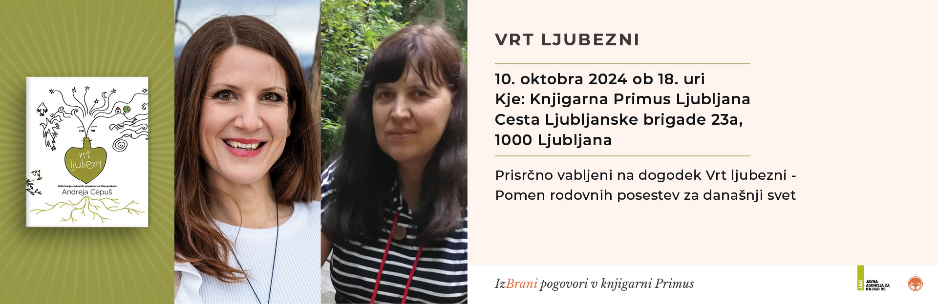 Vabilo na premierno predstavitev novega romana Nare Petroviča